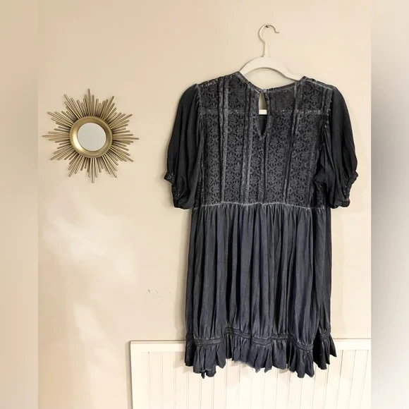 NWOT POL Textured Navy Blue/Grey Mini Dress/Tunic with Amazing Detailing - Picture 2 of 8